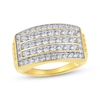 Thumbnail Image 1 of KAY Lab-Grown Diamonds Men's Multi-Row Rectangle Ring 2 ct tw 10K Yellow Gold