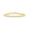 Thumbnail Image 1 of KAY Lab-Grown Diamonds Emerald-Cut Tennis Bracelet 5 ct tw 14K Yellow Gold 7.5"