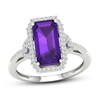 Thumbnail Image 1 of Amethyst & Diamond Ring 1/5 ct tw 10K White Gold