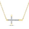 Thumbnail Image 1 of Diamond Sideways Cross Necklace 1/15 ct tw 10K Yellow Gold 18"