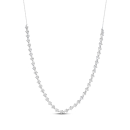 Marquise & Round-Cut Diamond Necklace 4-1/2 ct tw 14K White Gold 18"