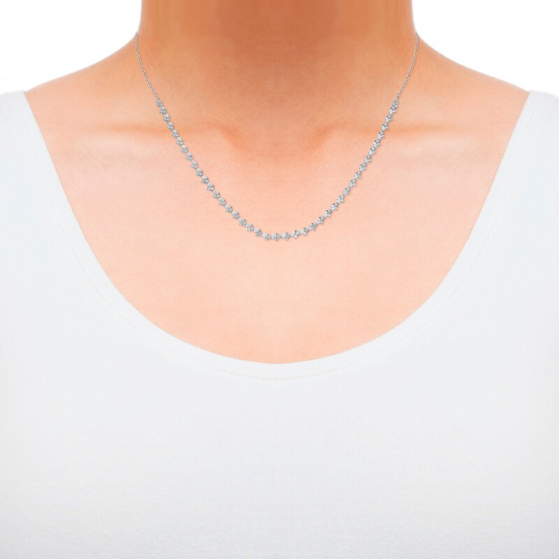 Main Image 4 of Marquise & Round-Cut Diamond Necklace 4-1/2 ct tw 14K White Gold 18&quot;