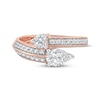 Thumbnail Image 3 of Pear-Shaped & Round-Cut Diamond Bypass Fashion Ring 1 ct tw 10K Rose Gold