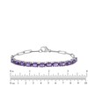 Thumbnail Image 4 of Oval-Cut Amethyst Paperclip Chain Bracelet Sterling Silver 7.5&quot;