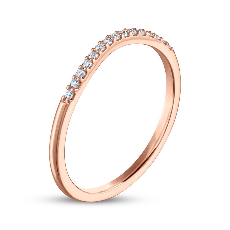 Main Image 2 of Now + Forever Diamond Contour Wedding Band 1/10 ct tw 14K Rose Gold