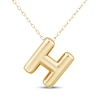 Thumbnail Image 1 of Puff Letter H Initial Necklace 14K Yellow Gold 18&quot;