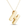 Thumbnail Image 2 of Puff Letter H Initial Necklace 14K Yellow Gold 18&quot;
