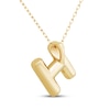 Thumbnail Image 3 of Puff Letter H Initial Necklace 14K Yellow Gold 18&quot;