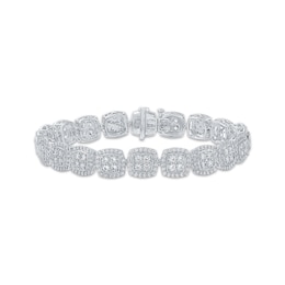 Multi-Diamond Cushion Link Bracelet 5-5/8 ct tw 10K White Gold 7"