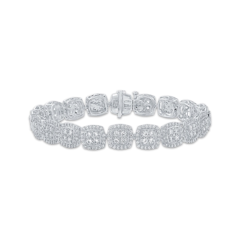 Main Image 1 of Multi-Diamond Cushion Link Bracelet 5-5/8 ct tw 10K White Gold 7&quot;