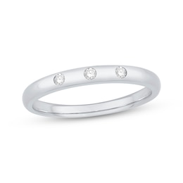 Now + Forever Diamond Three-Stone Anniversary Ring 1/15 ct tw 10K White Gold