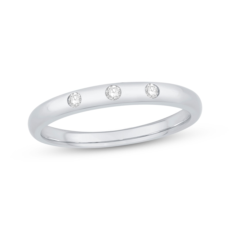 Main Image 1 of Now + Forever Diamond Three-Stone Anniversary Ring 1/15 ct tw 10K White Gold