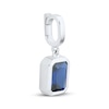 Thumbnail Image 2 of Charmed Memories Emerald-Cut Dark Blue Cubic Zirconia Charm Sterling Silver