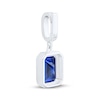 Thumbnail Image 3 of Charmed Memories Emerald-Cut Dark Blue Cubic Zirconia Charm Sterling Silver