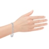 Thumbnail Image 4 of Diamond Sideways Heart Link Bracelet 1/4 ct tw Sterling Silver 7'