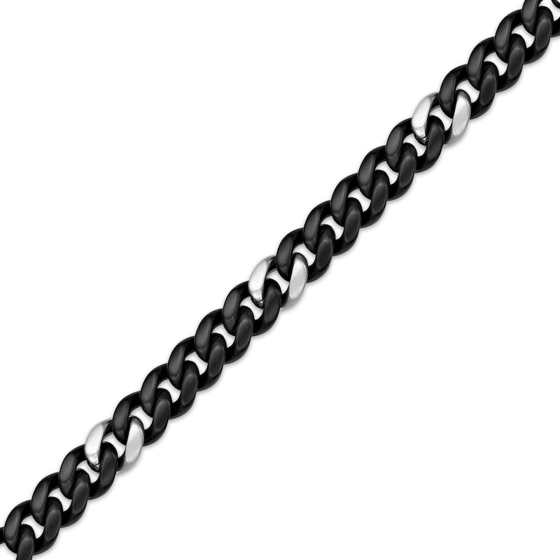 Main Image 2 of Curb Chain Necklace 12mm Solid Stainless Steel & Black Ion Plating 24&quot;