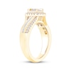 Thumbnail Image 2 of Now + Forever Princess-Cut Quad Diamond Double Halo Engagement Ring 1/2 ct tw 10K Yellow Gold