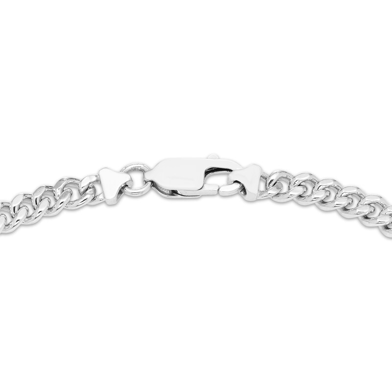 Main Image 3 of Oval-Cut Amethyst Curb Chain Bracelet Sterling Silver 6.75&quot;