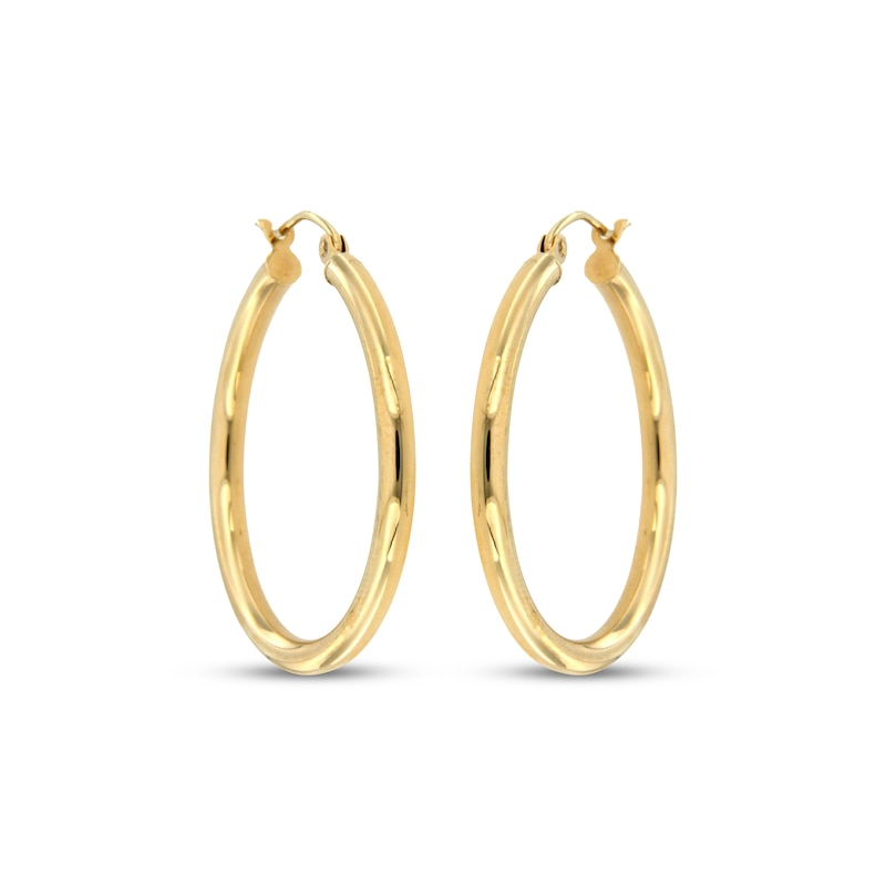 Main Image 2 of Tube Hoop Earrings 10K Yellow Gold 41mm