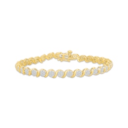 Lab-Grown Diamond Multi-Stone Swirl Bracelet 1-1/2 ct tw 10K Yellow Gold 7"