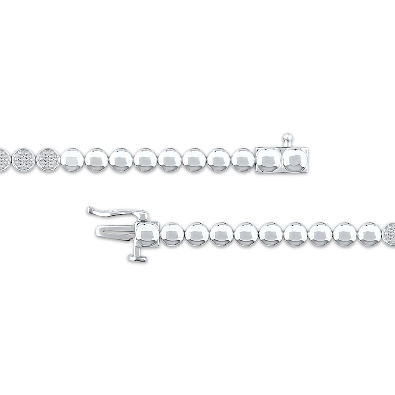 Main Image 3 of Multi-Diamond Circle Link Bracelet 1/2 ct tw 10K White Gold 7.25&quot;