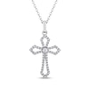 Thumbnail Image 1 of Diamond Cross Outline Necklace 1/6 ct tw Sterling Silver 18"