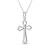 Thumbnail Image 3 of Diamond Cross Outline Necklace 1/6 ct tw Sterling Silver 18"