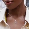 Thumbnail Image 4 of Diamond Cross Outline Necklace 1/6 ct tw Sterling Silver 18"