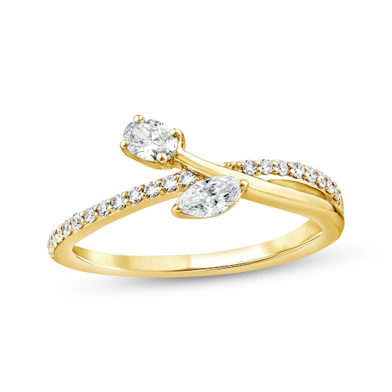 Oval & Marquise-Cut Lab-Grown Diamond Fashion Ring 1/3 ct tw 10K Yellow Gold