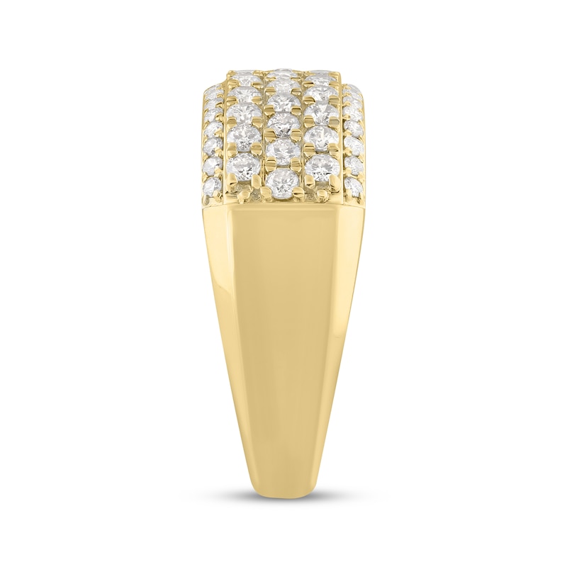 Main Image 2 of Men's Lab-Grown Diamond Five-Row Ring 1-1/2 ct tw 10K Yellow Gold