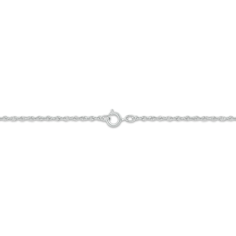 Main Image 2 of Baguette & Round-Cut Multi-Diamond Toi et Moi Necklace 1/6 ct tw 10K White Gold 18"