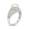 Thumbnail Image 2 of Cultured Pearl & White Topaz Ring Sterling Silver
