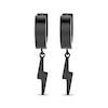 Thumbnail Image 2 of Men's Lightning Dangle Hoop Earrings Black Ion-Plated Stainless Steel
