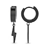 Thumbnail Image 3 of Men's Lightning Dangle Hoop Earrings Black Ion-Plated Stainless Steel