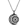 Thumbnail Image 1 of Disney Treasures The Nightmare Before Christmas Black Onyx & Diamond Sun & Moon Necklace 1/8 ct tw Sterling Silver & Black Rhodium 19"