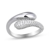 Thumbnail Image 1 of White Lab-Created Sapphire Bypass Ring Sterling Silver
