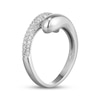 Thumbnail Image 3 of White Lab-Created Sapphire Bypass Ring Sterling Silver