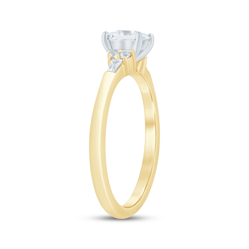 Main Image 2 of Now + Forever Lab-Grown Diamonds Princess-Cut Engagement Ring 3/4 ct tw 14K Yellow Gold