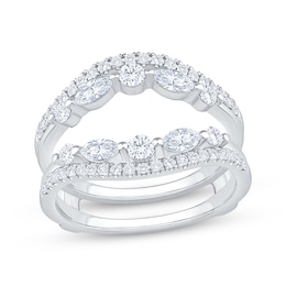 Now + Forever Lab-Grown Diamonds Marquise & Round-Cut Contour Enhancer Ring 1 ct tw 14K White Gold