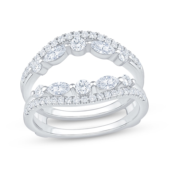 Now + Forever Lab-Grown Diamonds Marquise & Round-Cut Contour Enhancer Ring 1 ct tw 14K White Gold