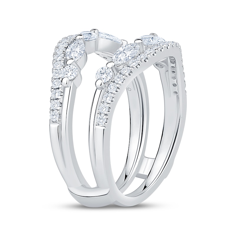 Main Image 2 of Now + Forever Lab-Grown Diamonds Marquise & Round-Cut Contour Enhancer Ring 1 ct tw 14K White Gold