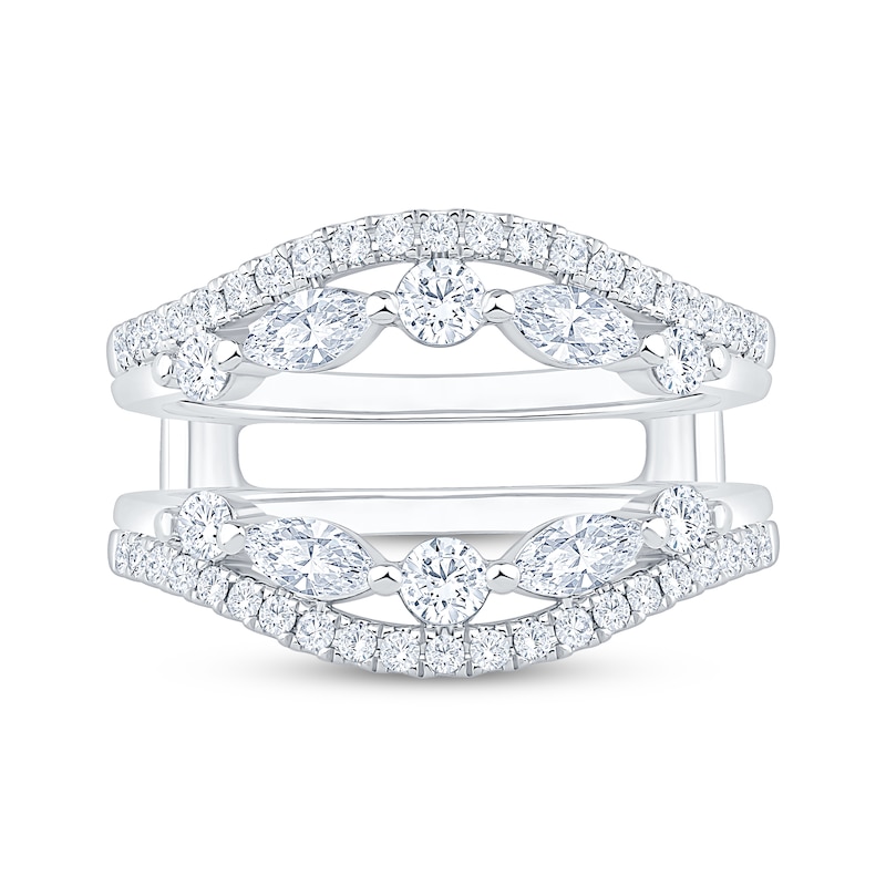 Main Image 3 of Now + Forever Lab-Grown Diamonds Marquise & Round-Cut Contour Enhancer Ring 1 ct tw 14K White Gold
