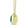 Thumbnail Image 2 of STUDIO BY KAY Lab-Created Emerald Bezel-Set Solitaire Necklace 24K Yellow Gold Vermeil Sterling Silver 18"