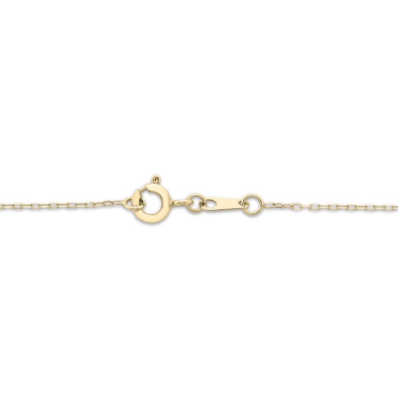 Main Image 3 of Lab-Created Ruby Heart with Arrow Necklace 10K Yellow Gold 18"