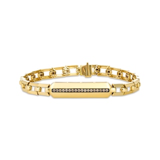 Le Vian Men's Chocolate Diamond Link Bracelet 1/3 ct tw 14K Honey Gold 9"