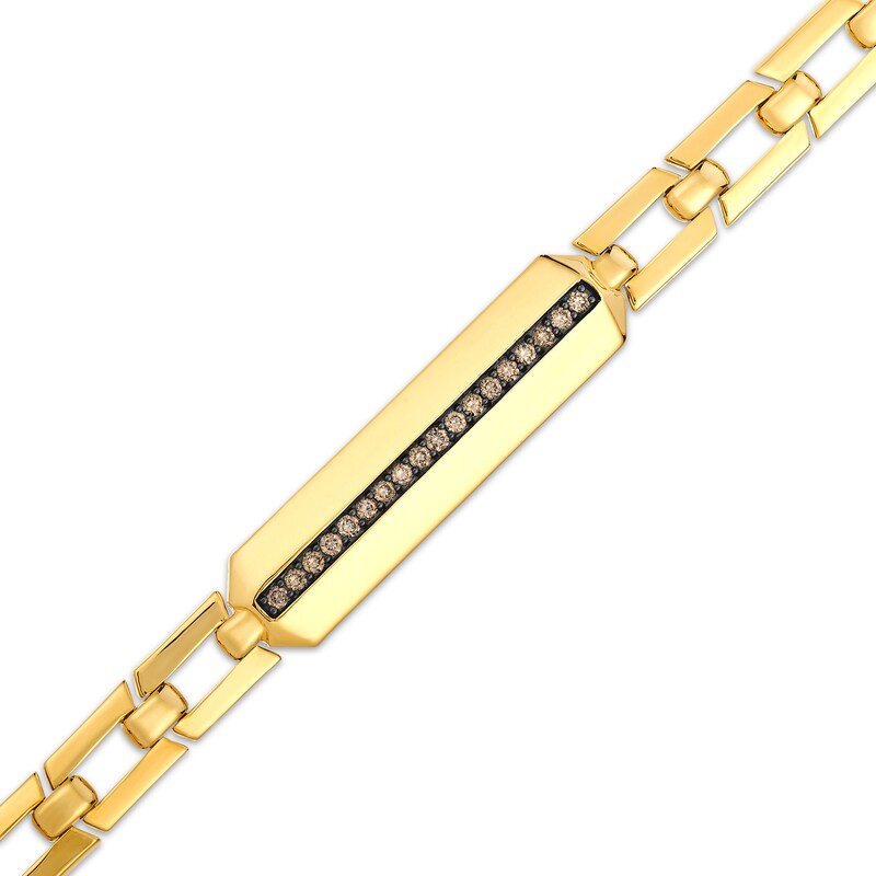 Main Image 2 of Le Vian Men's Chocolate Diamond Link Bracelet 1/3 ct tw 14K Honey Gold 9"