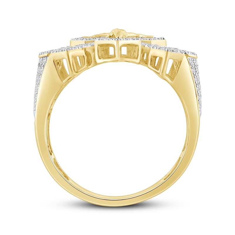 Main Image 3 of Men's Diamond Crucifix Ring 1 ct tw 10K Yellow Gold