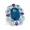 Thumbnail Image 1 of Le Vian Blue Topaz & Amethyst Ring 1/4 ct tw Diamonds 14K Vanilla Gold