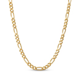 STUDIO BY KAY 5.6mm Diamond-Cut Figaro Chain Necklace 24K Yellow Gold Vermeil Sterling Silver 20"