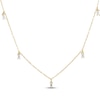 Thumbnail Image 1 of STUDIO BY KAY Baguette-Cut Lab-Grown Diamond Dangle Station Necklace 1/3 ct tw 24K Yellow Gold Vermeil Sterling Silver 18"